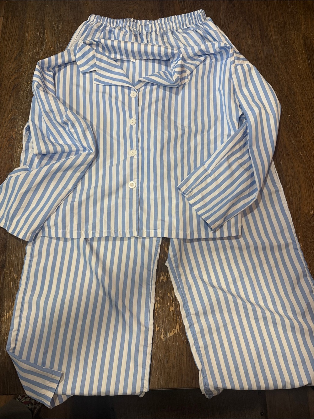 Classic Blue & White Striped Women's Pajama Set